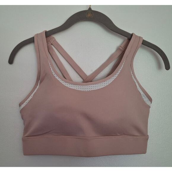 ZYIA Active Bare Primo Mesh Sports Bra Pink Padded Large Strappy Racerback - Picture 2 of 4